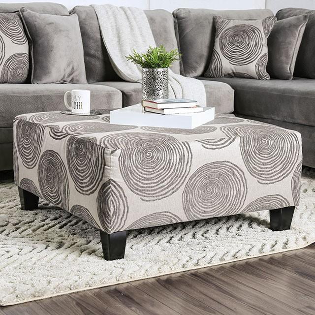 Bonaventura Gray/Pattern Ottoman - Marjories Furniture (Las Vegas, NV)