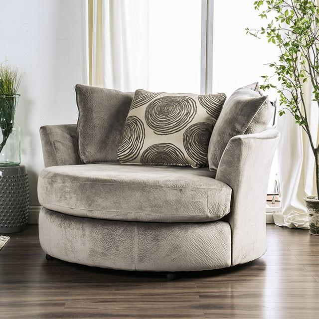 Bonaventura Gray/Pattern Swivel Chair - Marjories Furniture (Las Vegas, NV)