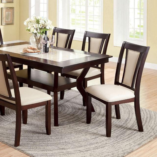 BRENT Dark Cherry/Ivory Dining Table - Marjories Furniture (Las Vegas, NV)
