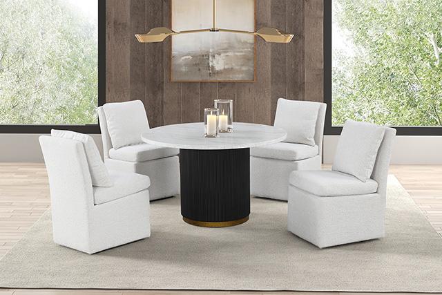 Varde Round Dining Marble Table - Marjories Furniture (Las Vegas, NV)