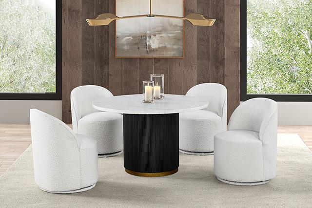 Varde Round Dining Marble Table - Marjories Furniture (Las Vegas, NV)