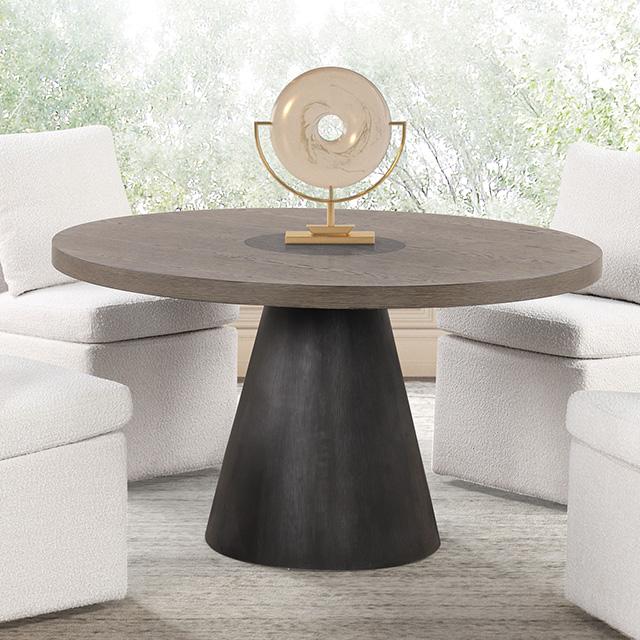 Broager 5 Pc Dining Table Set (Light Gray Swivel Chairs) - Marjories Furniture (Las Vegas, NV)
