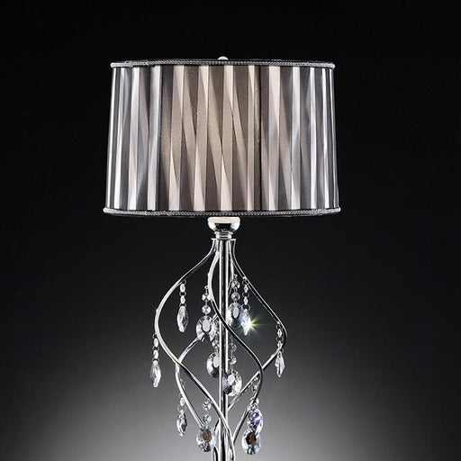 Arya Black/Chrome Table Lamp, Hanging Crystal - Marjories Furniture (Las Vegas, NV)