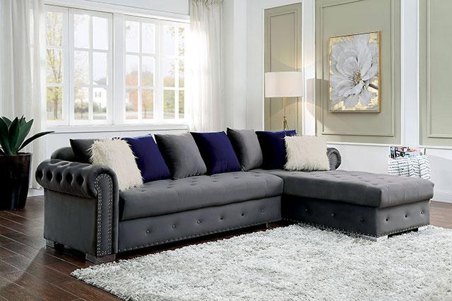 WILMINGTON Sectional, Gray - Marjories Furniture (Las Vegas, NV)