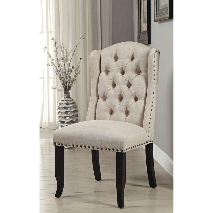 Wingback Chair, Beige (2/CTN) - Marjories Furniture (Las Vegas, NV)