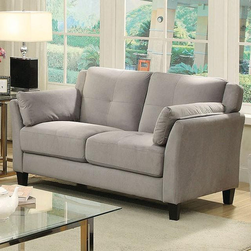 YSABEL Warm Gray Love Seat, Warm Gray (K/D) - Marjories Furniture (Las Vegas, NV)