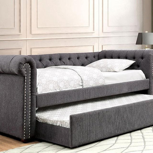 LEANNA Gray Full Daybed w/ Trundle, Gray - Marjories Furniture (Las Vegas, NV)