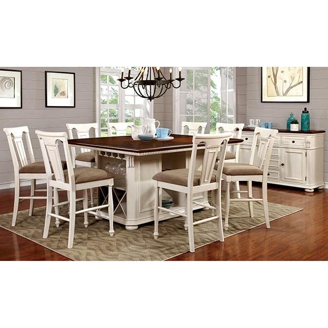 SABRINA Off White/Cherry Ctr.Ht. Chair, Cherry & White (2/CTN) - Marjories Furniture (Las Vegas, NV)