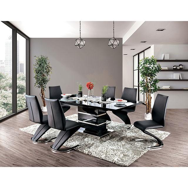 Midvale Black/Chrome Dining Table - Marjories Furniture (Las Vegas, NV)