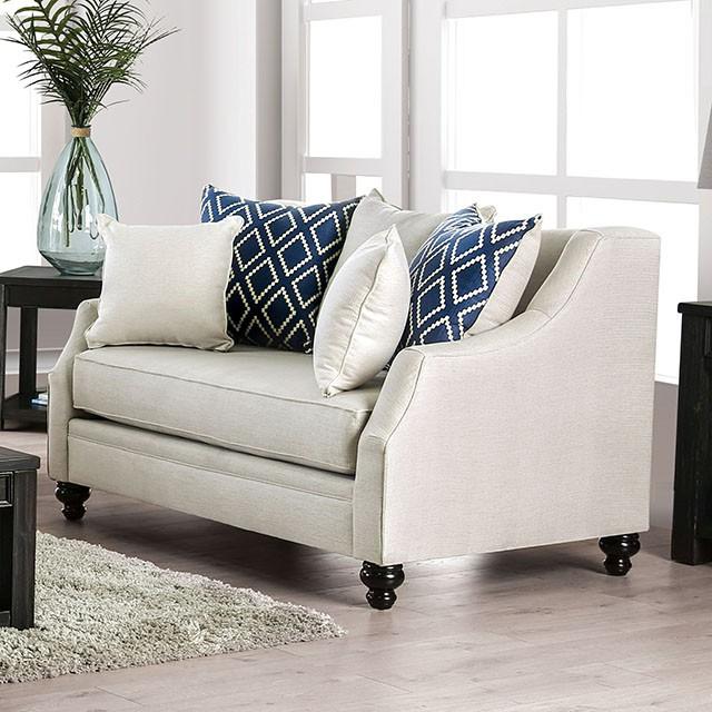 Nefyn Ivory Love Seat - Marjories Furniture (Las Vegas, NV)
