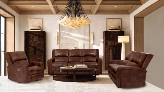 SOTERIOS Power Loveseat, Medium Brown - Marjories Furniture (Las Vegas, NV)