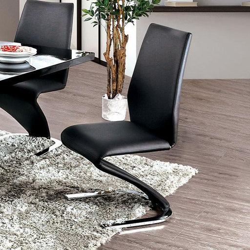 Midvale Black/Chrome Side Chair (2/CTN) - Marjories Furniture (Las Vegas, NV)