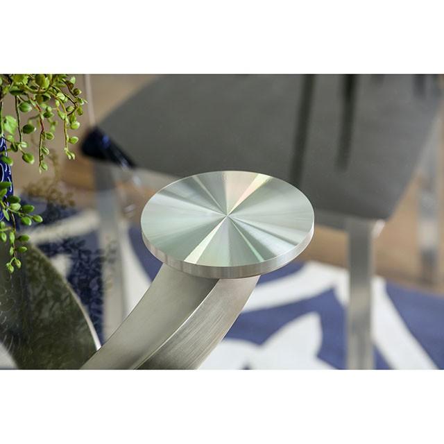 ROXO Silver/Black Round Dining Table - Marjories Furniture (Las Vegas, NV)