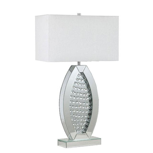 MYDA Table Lamp, Silver/White - Marjories Furniture (Las Vegas, NV)