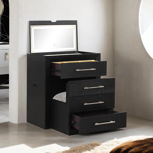 Ashbourne Bedside Vanity Set with Stool Contemporary - Marjories Furniture (Las Vegas, NV)