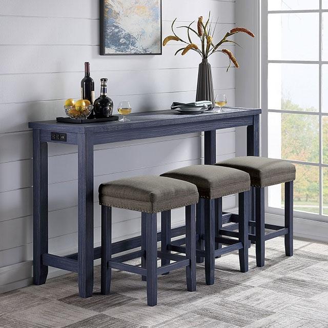Caerleon 3 & 4 Piece Counter Ht. Set Gray & Blue - Marjories Furniture (Las Vegas, NV)
