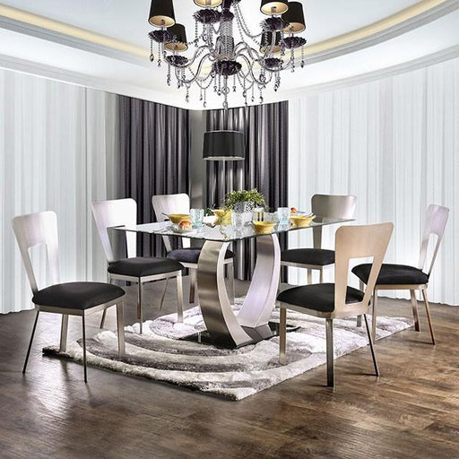 NOVA Silver/Black Dining Table - Marjories Furniture (Las Vegas, NV)