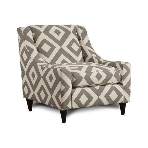 PARKER Ivory/Gray/Pattern Chair, Diamond Pattern - Marjories Furniture (Las Vegas, NV)
