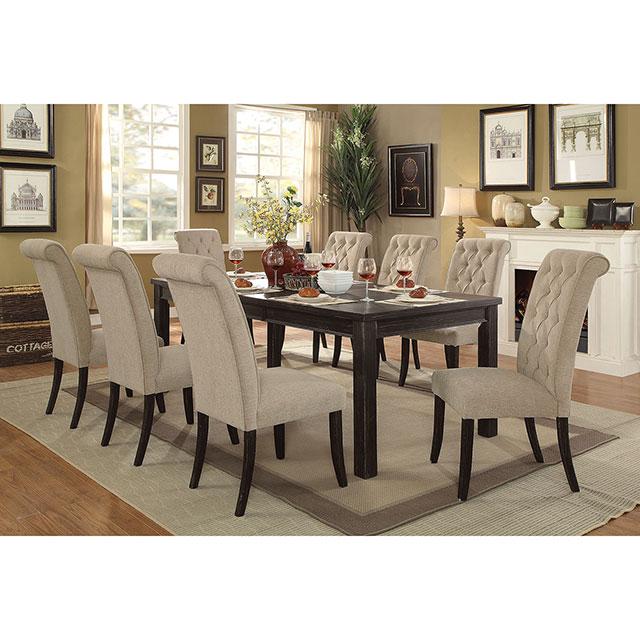 Mashall Beige/Antique Black Side Chair, Ivory (2/CTN) - Marjories Furniture (Las Vegas, NV)