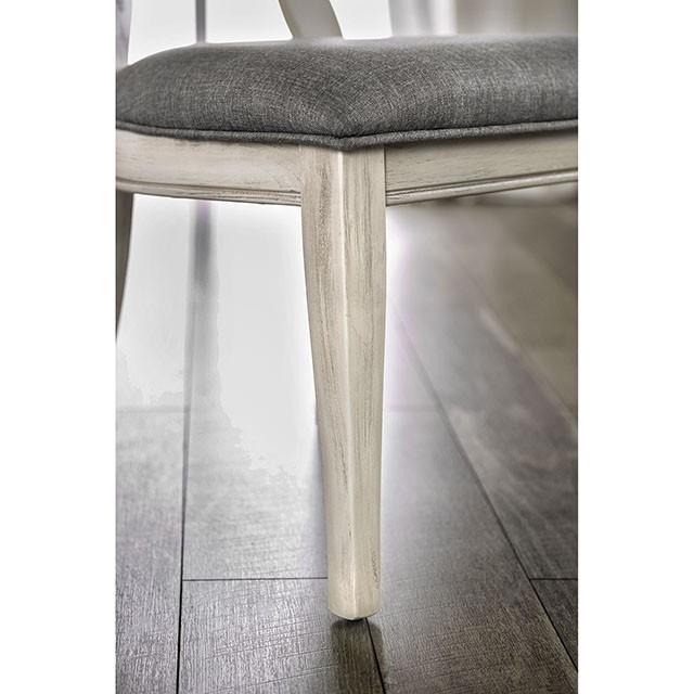 Kathryn Antique White/Gray Side Chair, Antique White (2/CTN) - Marjories Furniture (Las Vegas, NV)