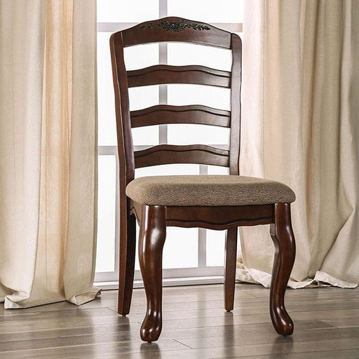 Townsville Dark Walnut/Tan Side Chair (2/CTN) - Marjories Furniture (Las Vegas, NV)