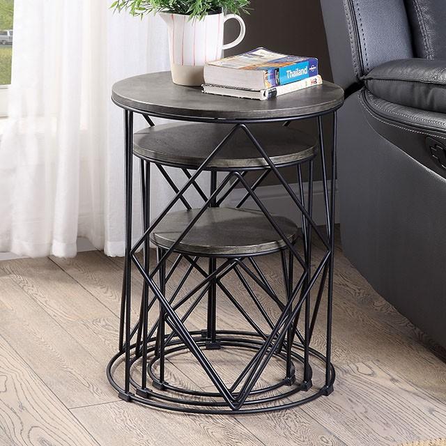 Madyson 3 Pc. Nesting Table Black - Marjories Furniture (Las Vegas, NV)