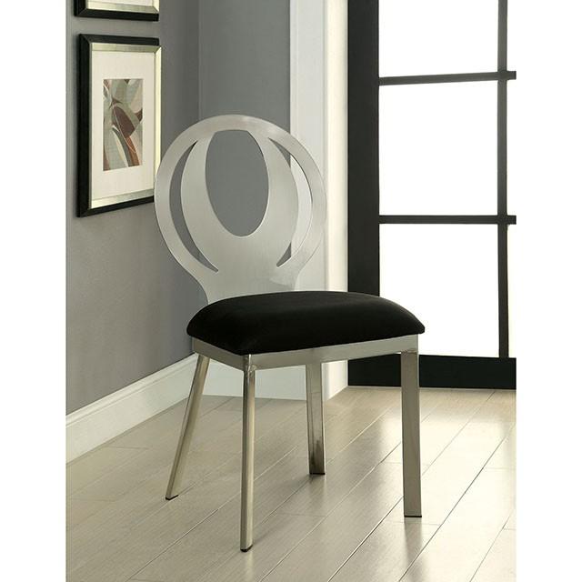 ORLA Silver/Black Side Chair (2/CTN) - Marjories Furniture (Las Vegas, NV)