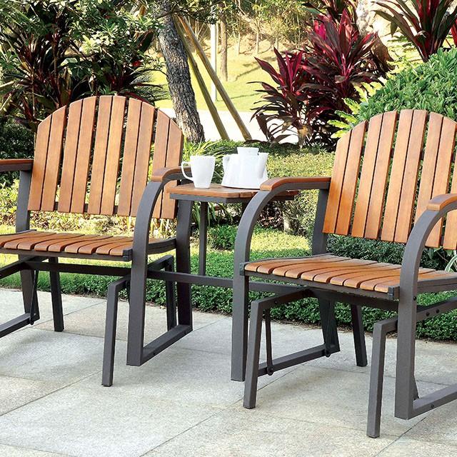 PERSE Dark Gray/Oak Rocking Chair - Marjories Furniture (Las Vegas, NV)