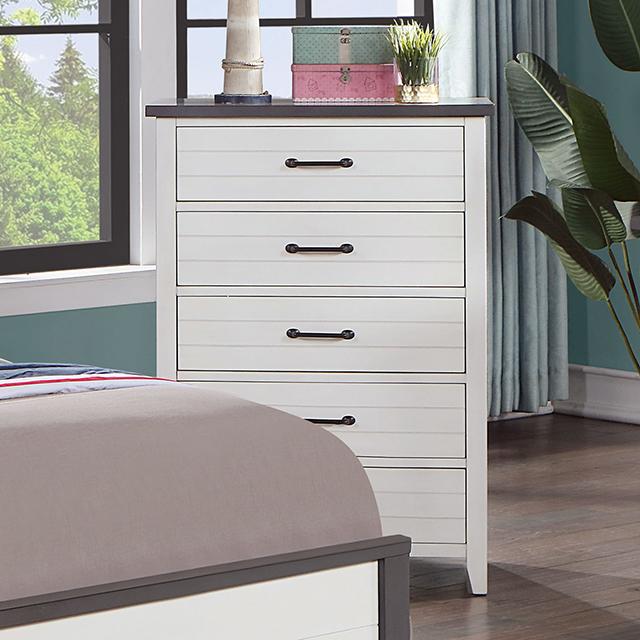 PRIAM Chest, White/Gray - Marjories Furniture (Las Vegas, NV)