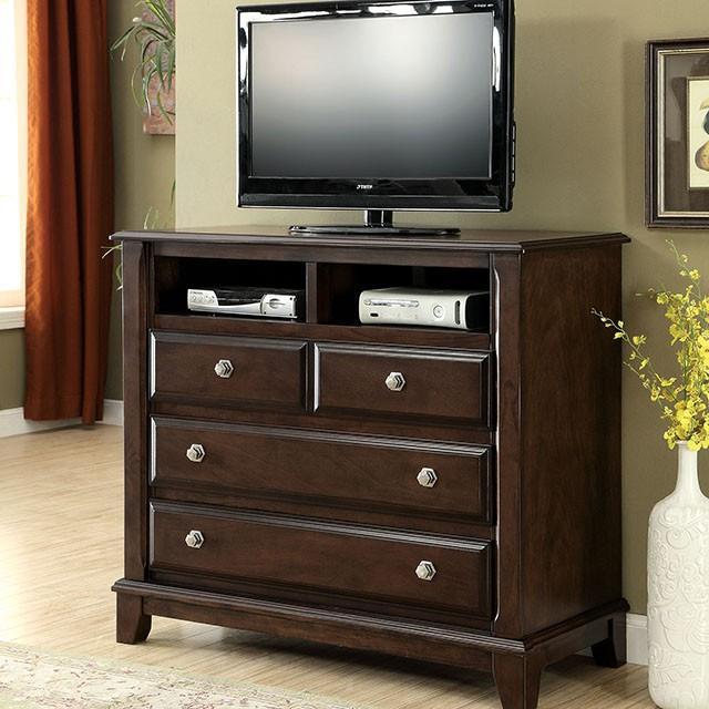 Litchville Brown Cherry Media Chest - Marjories Furniture (Las Vegas, NV)