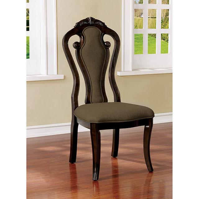Rosalina Walnut/Beige Side Chair (2/CTN) - Marjories Furniture (Las Vegas, NV)