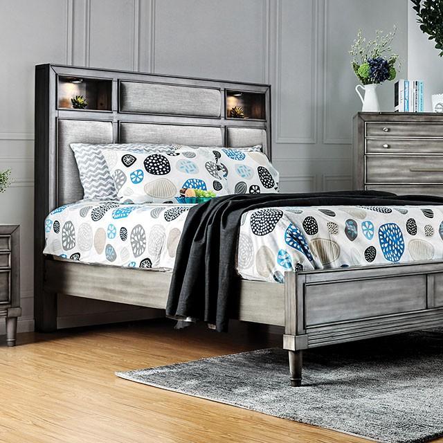 DAPHNE Gray Cal.King, E.King & Queen Bed - Marjories Furniture (Las Vegas, NV)