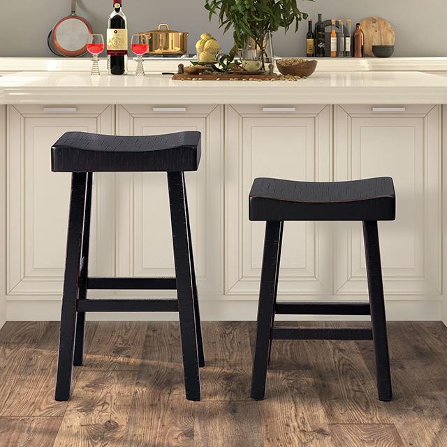 Biasca 24" Stool (2/CTN) White, Brown, & Black - Marjories Furniture (Las Vegas, NV)