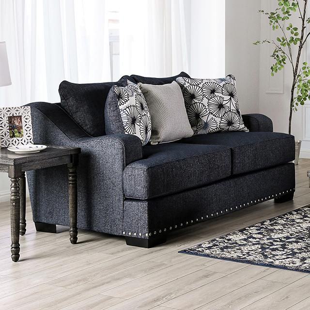 SONORA Loveseat, Dark Navy - Marjories Furniture (Las Vegas, NV)