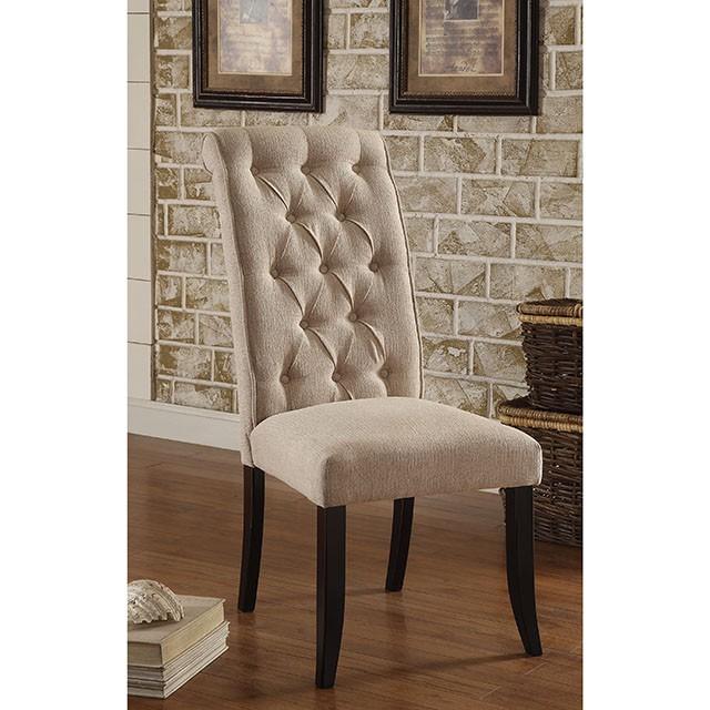 Mashall Beige/Antique Black Side Chair, Ivory (2/CTN) - Marjories Furniture (Las Vegas, NV)