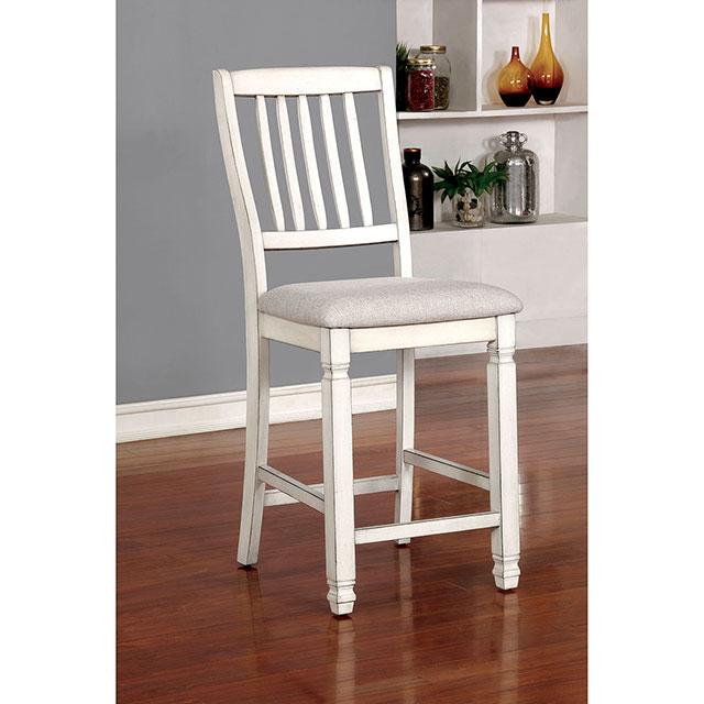 Kaliyah Antique White Counter Ht. Chair (2/CTN) - Marjories Furniture (Las Vegas, NV)