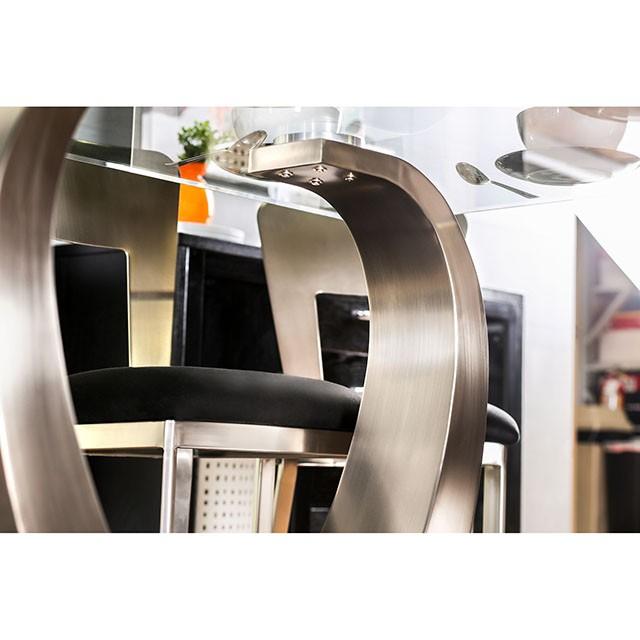 NOVA Silver/Black Dining Table - Marjories Furniture (Las Vegas, NV)