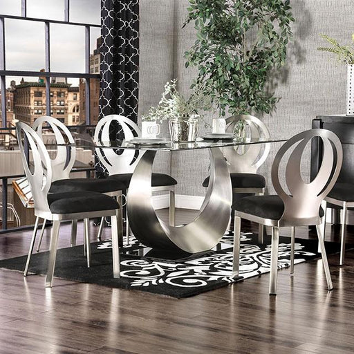 ORLA Silver/Black Dining Table - Marjories Furniture (Las Vegas, NV)