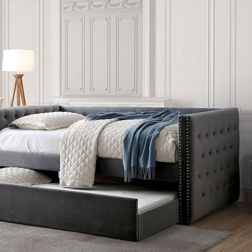 Susanna Gray Daybed w/ Trundle, Gray - Marjories Furniture (Las Vegas, NV)