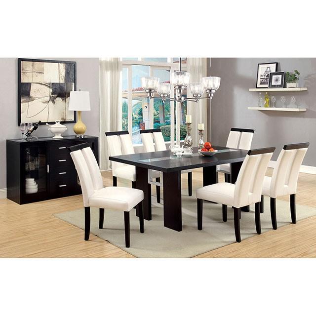 Luminar Black Glass-Insert Dining Table - Marjories Furniture (Las Vegas, NV)