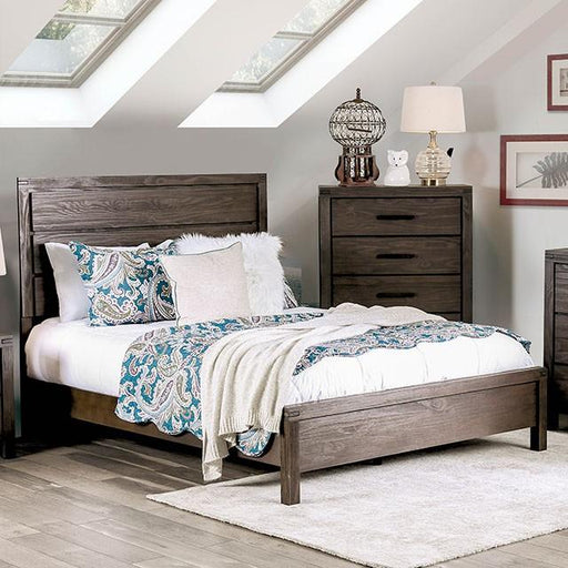 Rexburg Wire-Brushed Rustic Brown E.King & Full Bed - Marjories Furniture (Las Vegas, NV)
