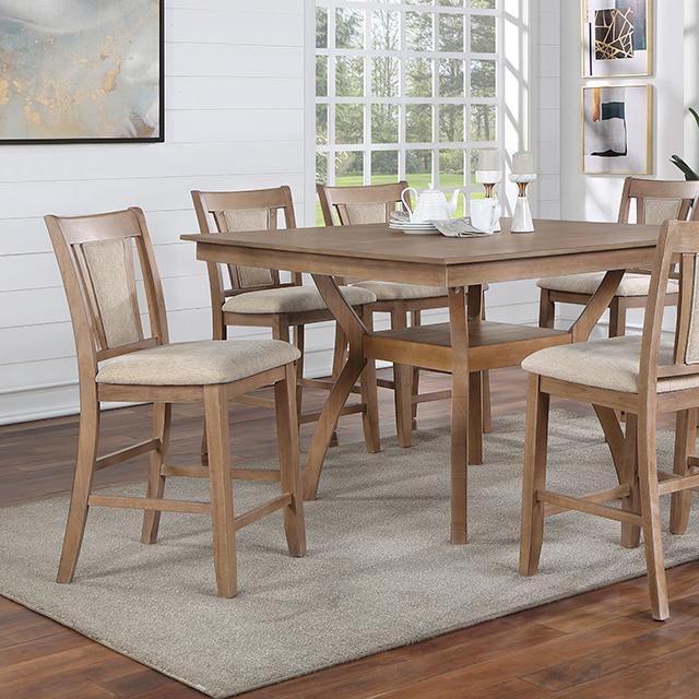 UPMINSTER Counter Ht. Table, Natural Tone - Marjories Furniture (Las Vegas, NV)