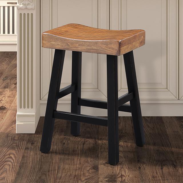 Biasca 24" Stool (2/CTN) White, Brown, & Black - Marjories Furniture (Las Vegas, NV)