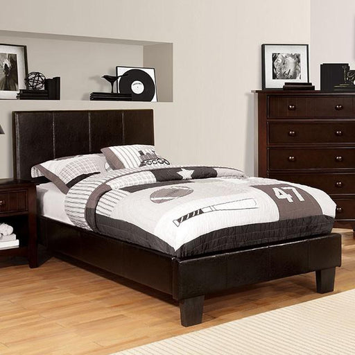 Winn Park Bed Espresso, Velvet, & White - Marjories Furniture (Las Vegas, NV)