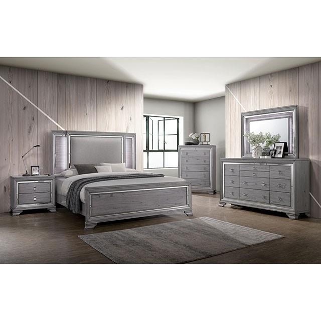 Alanis Light Gray Mirror - Marjories Furniture (Las Vegas, NV)