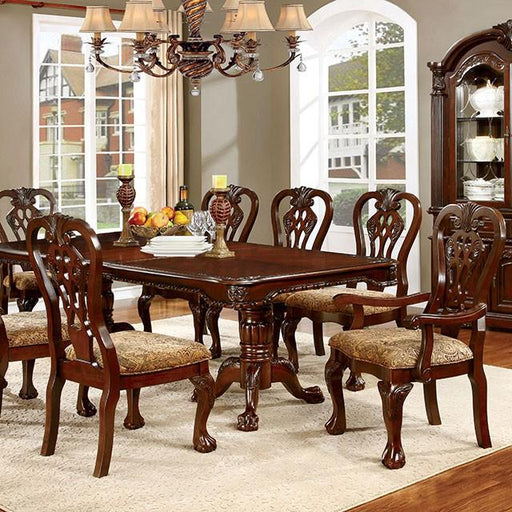 ELANA Brown Cherry Dining Table w/ 18" Butterfly Leaf - Marjories Furniture (Las Vegas, NV)