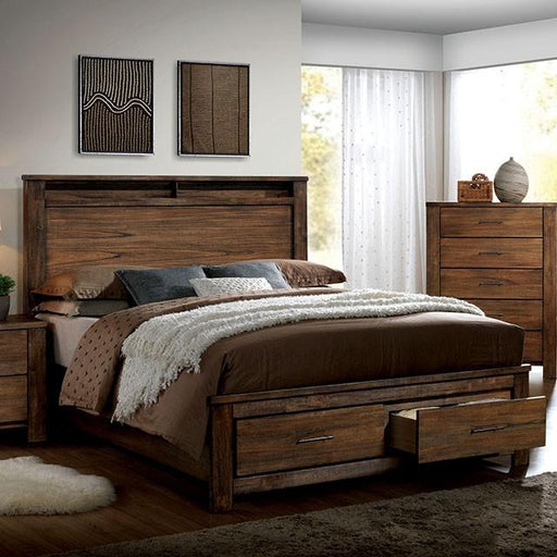 ELKTON Oak Cal.King, E.King, & Queen Bed - Marjories Furniture (Las Vegas, NV)
