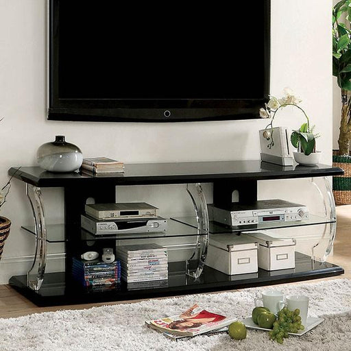 Ernst Black/Clear 60" TV Stand - Marjories Furniture (Las Vegas, NV)