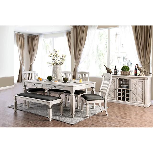 Georgia Antique White/Gray Dining Table - Marjories Furniture (Las Vegas, NV)