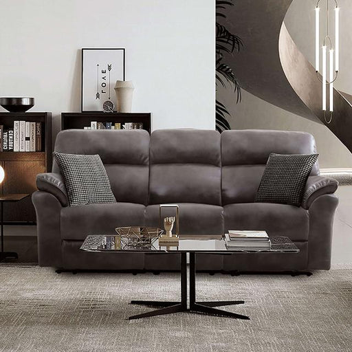 JOSIAS Sofa, Dark Gray Leatherette - Marjories Furniture (Las Vegas, NV)
